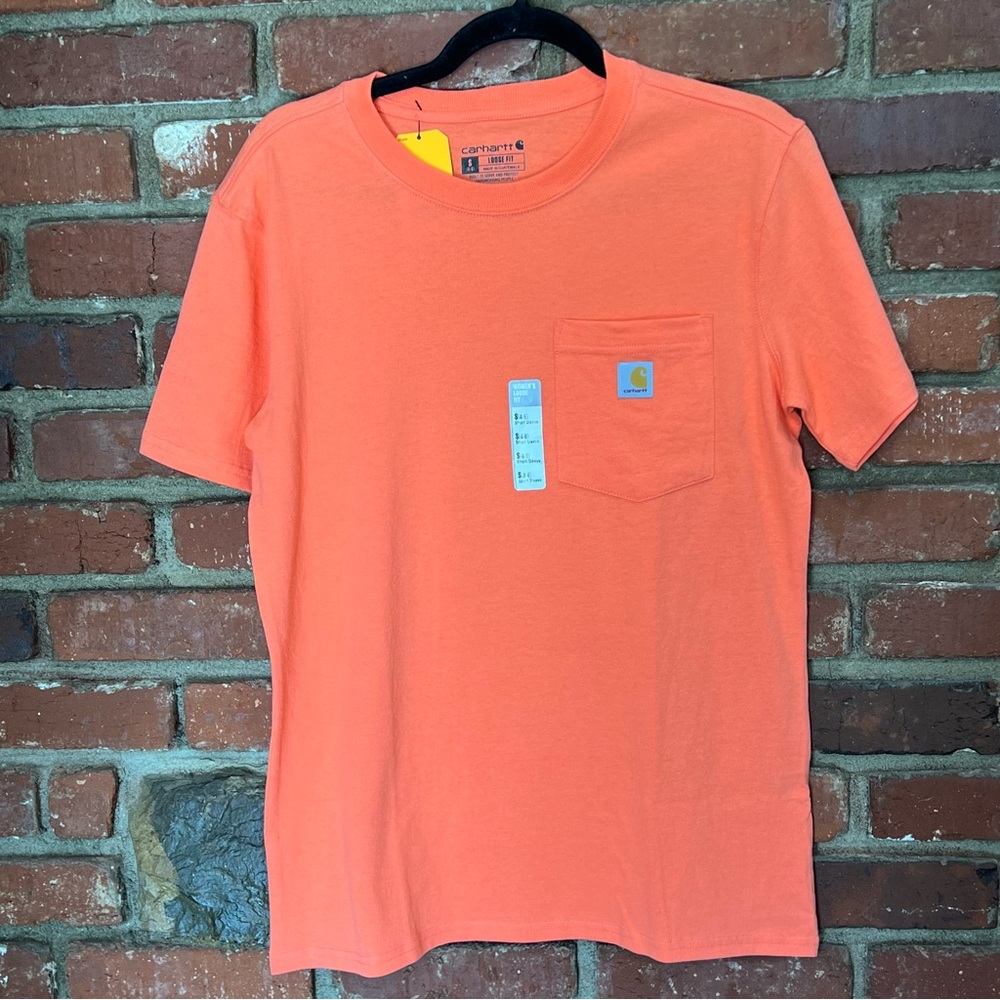 Carhartt NWT Women's small loose fit heavy‎ weight short sleeve pocket shirt